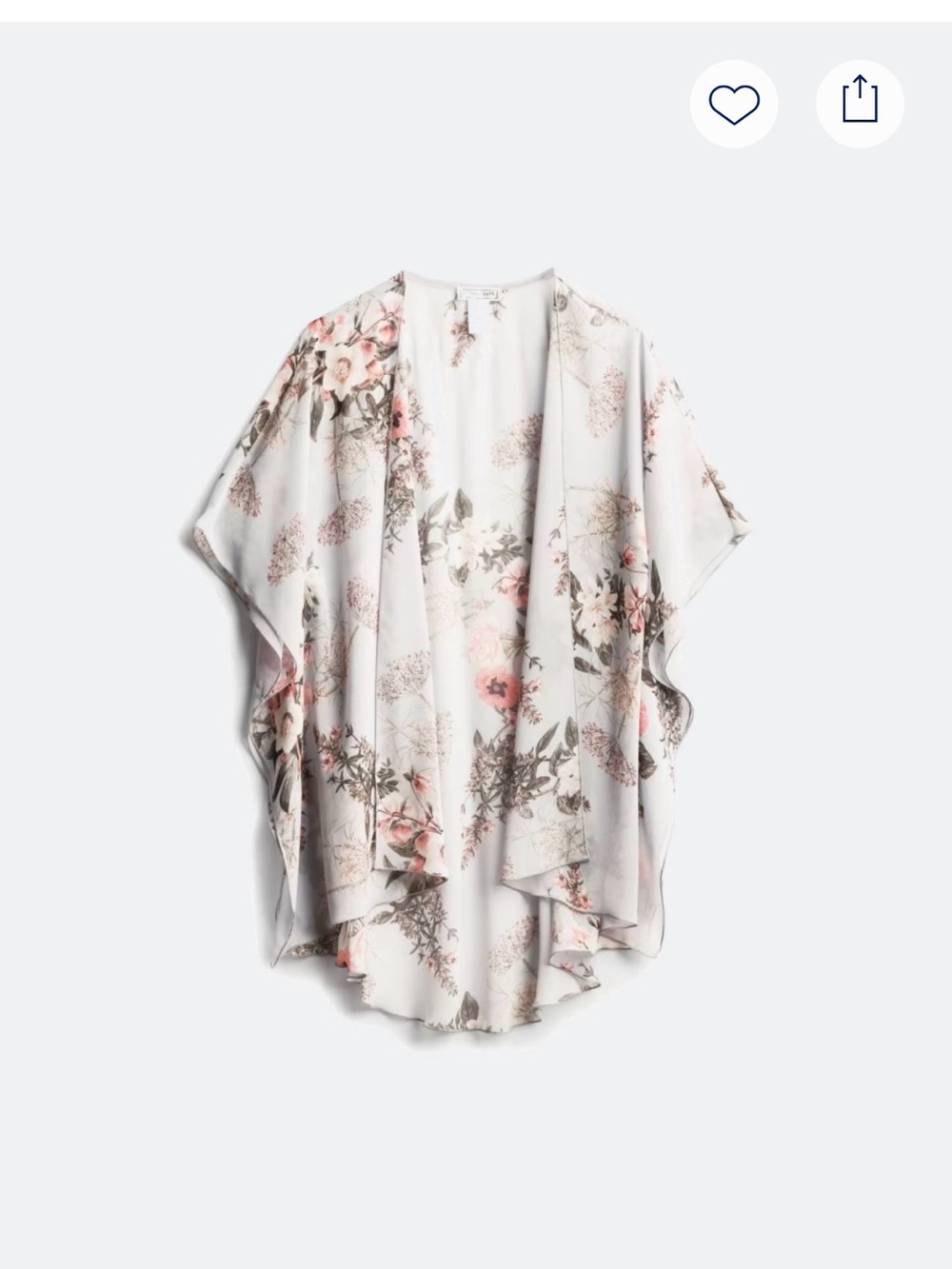 Floral Open-Front Kimono Top